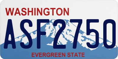 WA license plate ASF2750