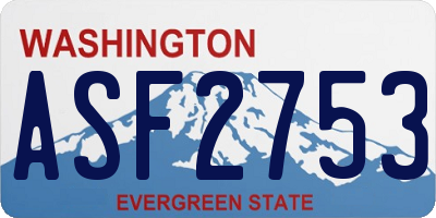 WA license plate ASF2753