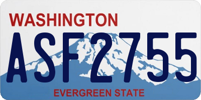 WA license plate ASF2755