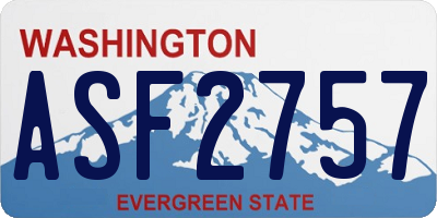 WA license plate ASF2757