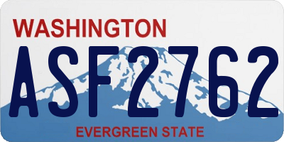WA license plate ASF2762