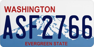 WA license plate ASF2766