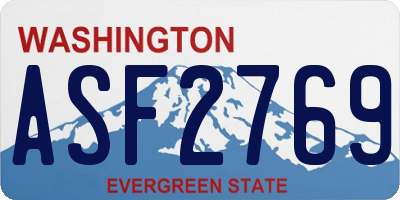 WA license plate ASF2769