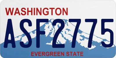 WA license plate ASF2775