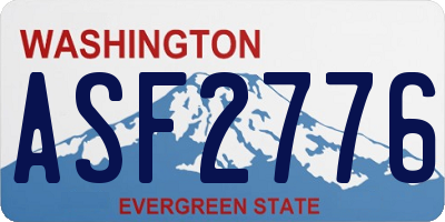 WA license plate ASF2776