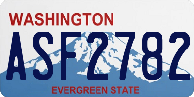 WA license plate ASF2782