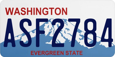 WA license plate ASF2784