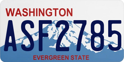 WA license plate ASF2785