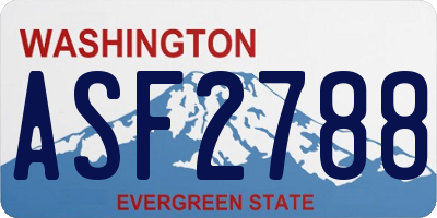 WA license plate ASF2788