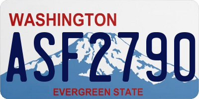 WA license plate ASF2790