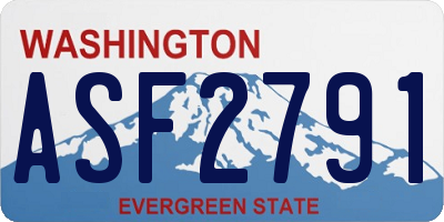 WA license plate ASF2791