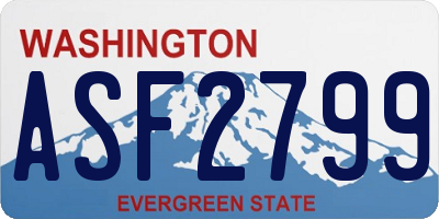 WA license plate ASF2799