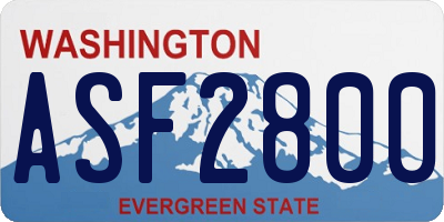 WA license plate ASF2800