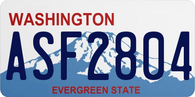 WA license plate ASF2804