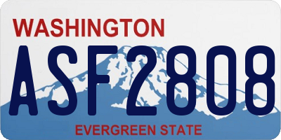 WA license plate ASF2808