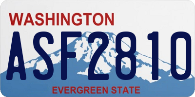 WA license plate ASF2810