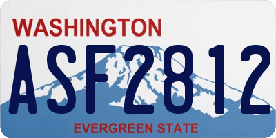 WA license plate ASF2812