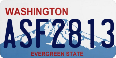 WA license plate ASF2813