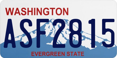 WA license plate ASF2815