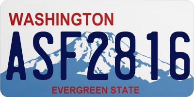 WA license plate ASF2816