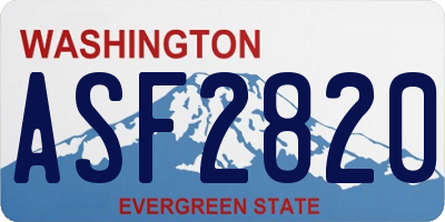 WA license plate ASF2820