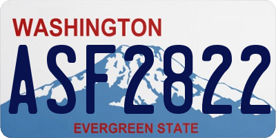 WA license plate ASF2822