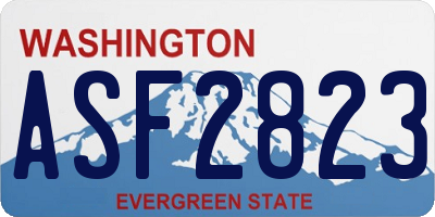 WA license plate ASF2823