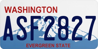 WA license plate ASF2827