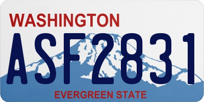 WA license plate ASF2831