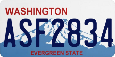 WA license plate ASF2834