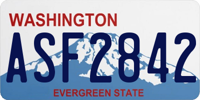 WA license plate ASF2842