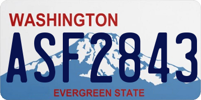 WA license plate ASF2843