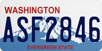 WA license plate ASF2846