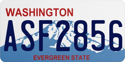 WA license plate ASF2856