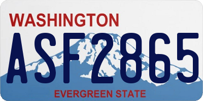 WA license plate ASF2865