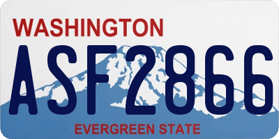 WA license plate ASF2866