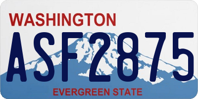 WA license plate ASF2875