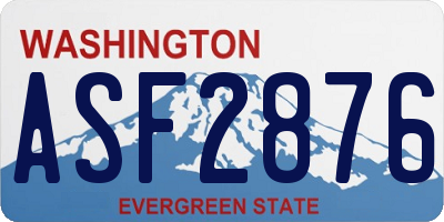 WA license plate ASF2876