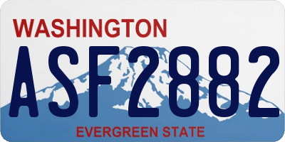 WA license plate ASF2882