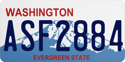 WA license plate ASF2884