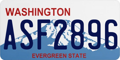 WA license plate ASF2896