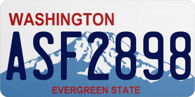 WA license plate ASF2898