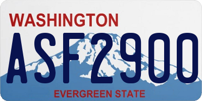 WA license plate ASF2900