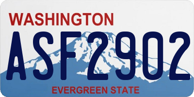 WA license plate ASF2902