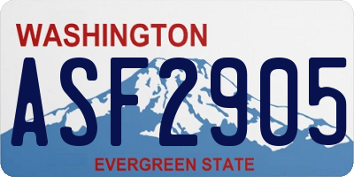 WA license plate ASF2905