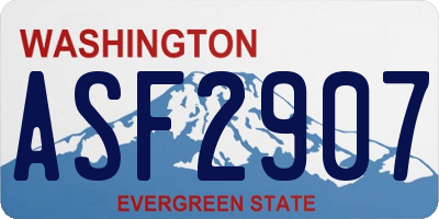 WA license plate ASF2907