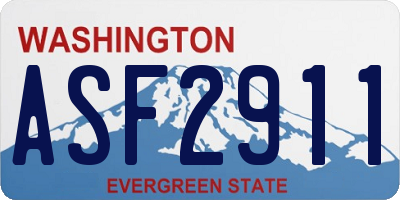 WA license plate ASF2911