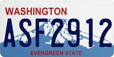 WA license plate ASF2912