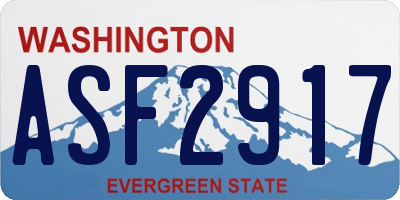 WA license plate ASF2917