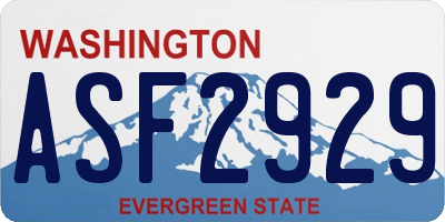 WA license plate ASF2929